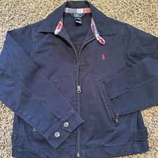 Polo by Ralph Lauren Jacket Boys S 8/10. Blue Zip-up w/ Waist Buttons