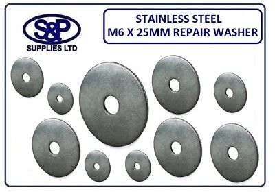 Pack of 20 ZINC Plated M6 Repair WASHERS 6mm x 25mm Mudguard