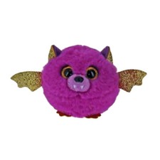 TY Puffies Beanie Balls Plush - HASTIE the Purple Halloween Bat 3 inch MWMTs