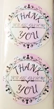 10 piece, 2" inch Thank you Decals Seals Labels Craft Stickers.