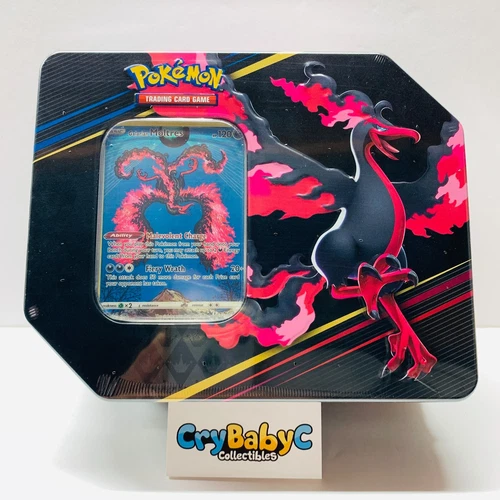 Pokemon Crown Zenith Tin Galarian Moltres Sword & Shield Factory Sealed