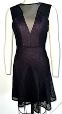 GUESS Los Angeles  Dress With Mesh Detail   Blk&Purple Fully Lined Sz.4 ✨💜🖤