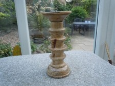 Wooden Pillar Candlestick Holder Ornate, Rustic, Turned. 18m/7inch tall