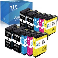10P T252XL 252XL 252 Ink Cartridges for Epson WorkForce WF-3640 WF-7110 printer