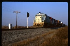 Railroad Slide - Detroit Toledo & Ironton #5851 Locomotive Conrail Crossing Riga