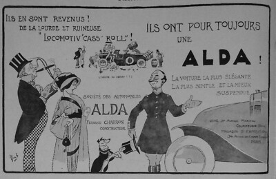  PRESSEWERBUNG 1914 ALDA DAS ELEGANTESTE AUTO - FERNAND CHARRON