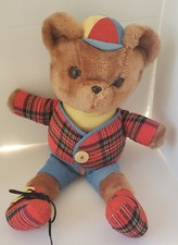 Learn to Dress 1977 Vintage R Dakin Teddy Bear Button Belt Snap Zipper Plush