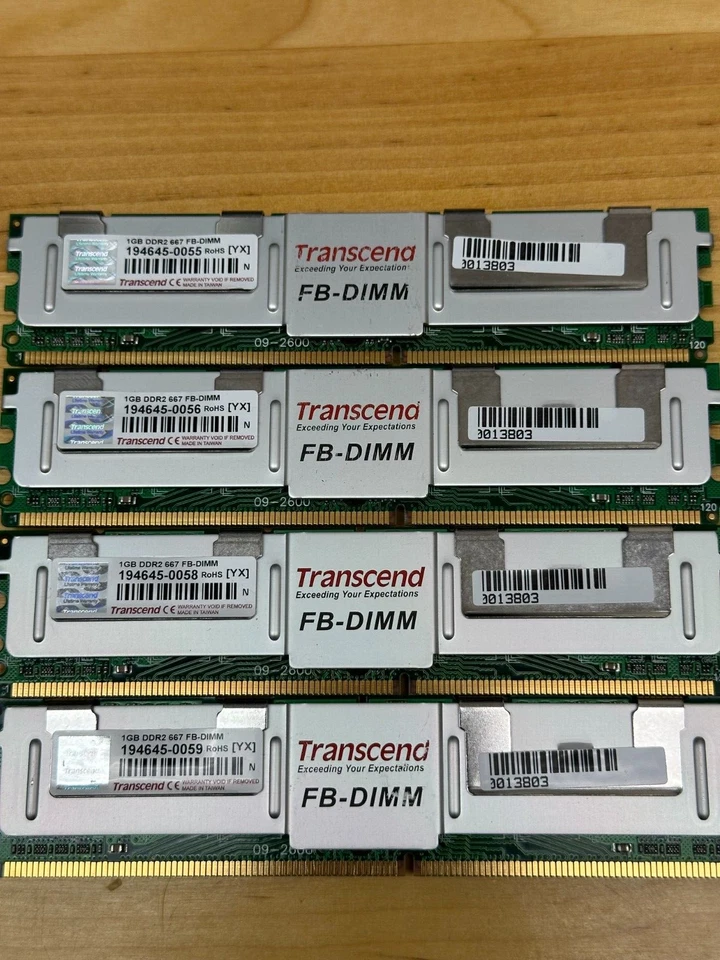 Transcend 8x1GB DDR2-667 PC2-5300 FB-DIMM ECC Registered Buffered Server RAM - Image 2 of 4
