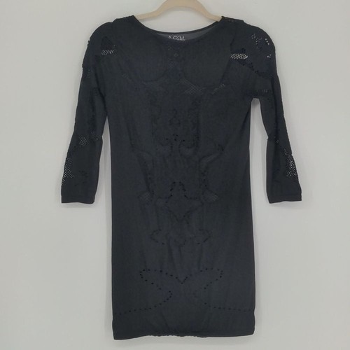 Vestido sin Mangas Free People Bella Coachella Recortado M/L Negro Parcialmente Forrado Mini