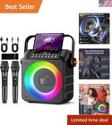 All-in-One Karaoke System: 2 Microphones, 40W Output, Rechargeable & Fun Lights