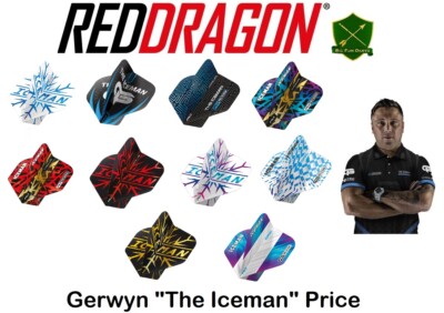 12 Red Dragon Gerwyn The Iceman Price Hardcore Ionic Dart Flights World Champion