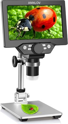 7'' LCD Digital Microscope ANNLOV 1200X Maginfication 1080P Coin Microscope... 