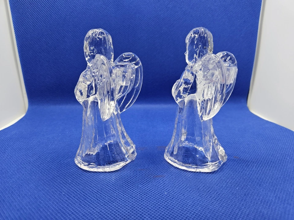 Par de candelabros cónicos de cristal transparente para ángel decoración de Navidad Foto 4 de 4