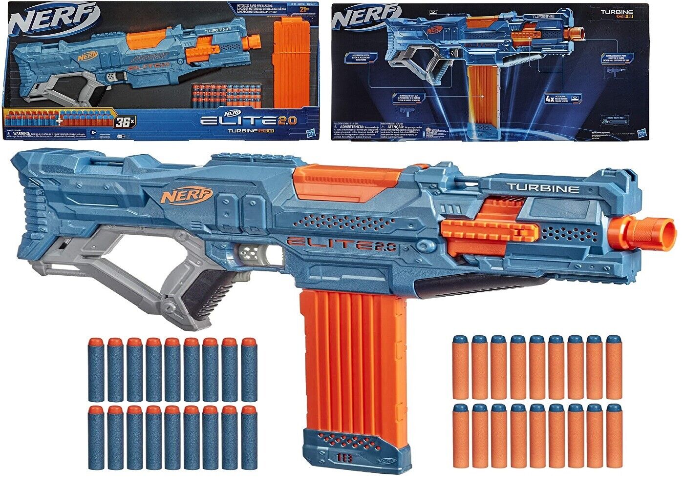 fremtid fløjl toksicitet NERF Elite 2.0 Turbine CS 18 Rapidstrike Ages 8+ Toy Gun Fire Play Blaster  Fight 653569852063 | eBay