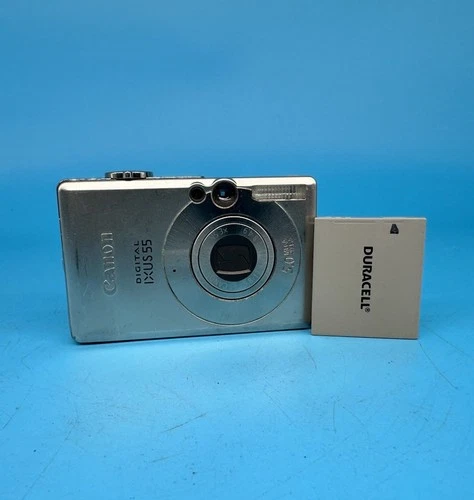Canon IXUS 55 5.0MP Digital Camera, Silver - Tested