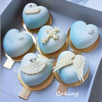 8X Herz Silikonform Mousse Cake Kuchenform Puddingform Schokoladenform Backform