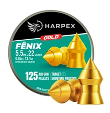 Harpex Fenix Gold Airgun pellets .22 Caliber - Pointed high precision - 125ct