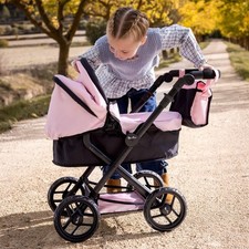 Silver Cross Ranger Baby Doll Pram Pink Black