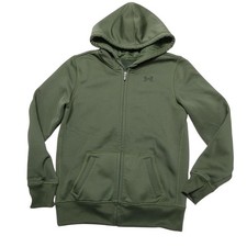 Under Armour Hoodie Sweatshirt Youth Small Green Storm1 Full Zip Fleece Lined