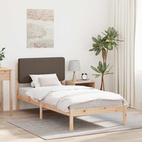Bettgestell Mit Gepolstertem Kopfteil Taupe 90 X 200 Cm