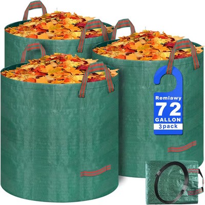  72-Gallon Reusable Leaf Bags (3-Pack)   Heavy-Duty Yard Waste Bags