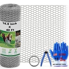 Chicken Wire Fencing Mesh, 16.9 Inch x 40 Feet Metal Floral 16.9in x 40ft 0.93 per foot