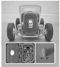 Model Car Garage 2222 1/25  1932 Ford Skull Head Grille Photo Etched Detail Set