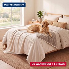 Waterproof Blanket - Reversible Dog Throw as Furniture Protector  Soft Velvet 