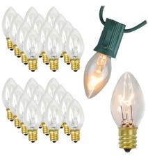 Iconikal 24-Count C7 Night Light Candelabra Bulbs 5-Watt, Clear For La