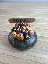 Retro 70’s  Pet Rock "ROCK CONCERT" Paperweight MCM Hand Painted