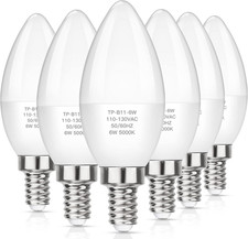 E12 LED Candelabra Light Bulbs 60W Equivalent, Daylight White 5000K 600 Lumen...