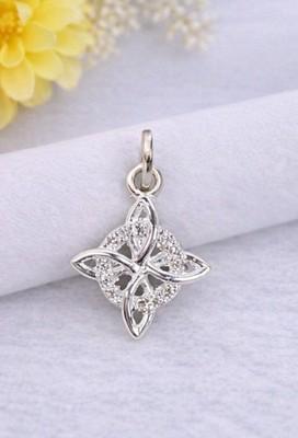 Witch Knot Celtic Pendant Charm CZ 925 Sterling Silver Dije Nudo De Bruja 1.7cm