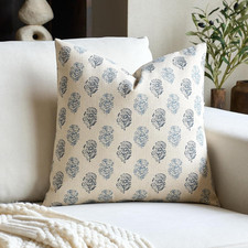 Floral Vintage Throw Pillow Covers 20X20 Pillow Cover Block Print Decorative Cus