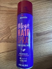 Aussie Mega Hair Spray 24 Hr Flexible Hold 14 oz Can Jojoba Sea Kelp