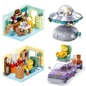 Garfield Bâtiment de voiture Blocs Cartoon Cat Figure DIY Cadeau Bricks Toy Kids