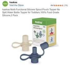 Silicone Baby Bottle Spout Replacement 2-Pack Super Soft Beige Blue