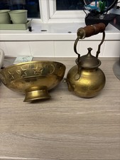 Vintage Indian Tea Pot And Bowl