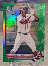 Mahki Backstrom 2022 Bowman Chrome Green Refractor /99 1st Bowman #BCP-121 ATL