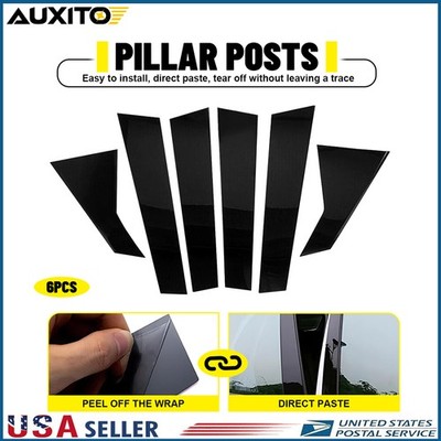 6PCS Gloss Black Pillar Posts Covers Door Trim For Range Rover Sport 2014-2022