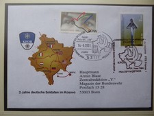Kosovo  2001, Feldpost KFOR - 2 Jahre deutsche Soldaten in Kosovo, Satz in DM,
