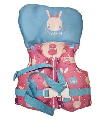 SPEEDO Infant Life Jacket Vest Kids Under 30Lbs Blue w/ Fish Excellent Condition