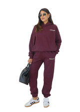 WAT THE BRAND INSPIRED LIFESTYLE BURGUNDY HOODIE  JOGGING BOTTOMS SIZE S/XS