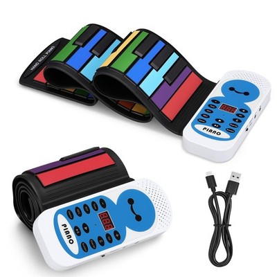 49 Keys Roll Up Keyboard Piano, Portable Digital Electric Foldable Piano with...