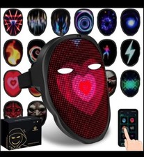 LED Mask With Bluetooth Programmable App for adult Halloween masquerade party