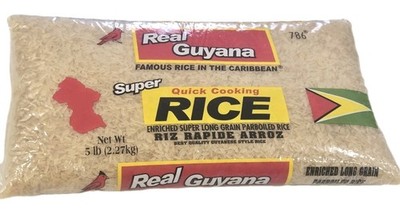 Real Guyana Enriched Super Long Grain Parboiled Rice, 5lb Bag, Premium Quality