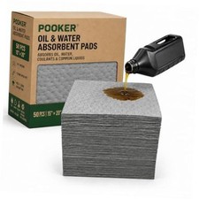 Oil Absorbent Pads 50 Pack, 15" x 20" Heavy Duty 15" x 20" x 2 mm 50pcs Gray