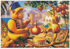 Celestial Seasonings - MOROCCAN POMEGRANATE TEA - chrome postcard Monkey