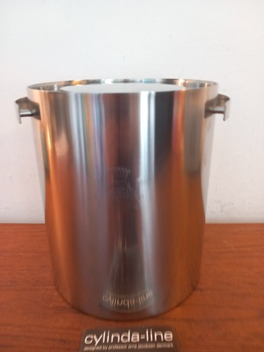 Arne Jacobsen Cylinda Line Stelton Champagne Cooler / Ice Bucket & Lid 1960s - Foto 3 di 15