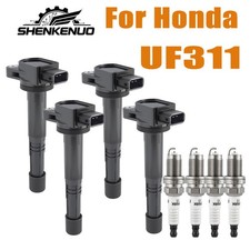 4 Ignition Coils+4 Spark Plug Set 30520-PNA-007 for 02-06 Honda 2.4L C1382 UF311