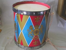 Vintage Ohio Art Company Tin Litho Royal Guard Field Drum - Fleur Di Lis Design